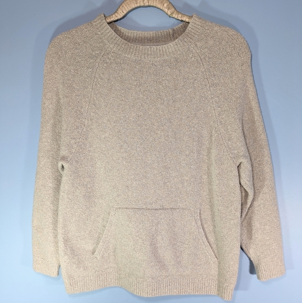 J. Jill Gray Boiled-Wool Textured Sweater Dolman Sleeves